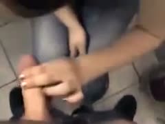 Floozy swallows wang was picked up in an unclean public restroom.